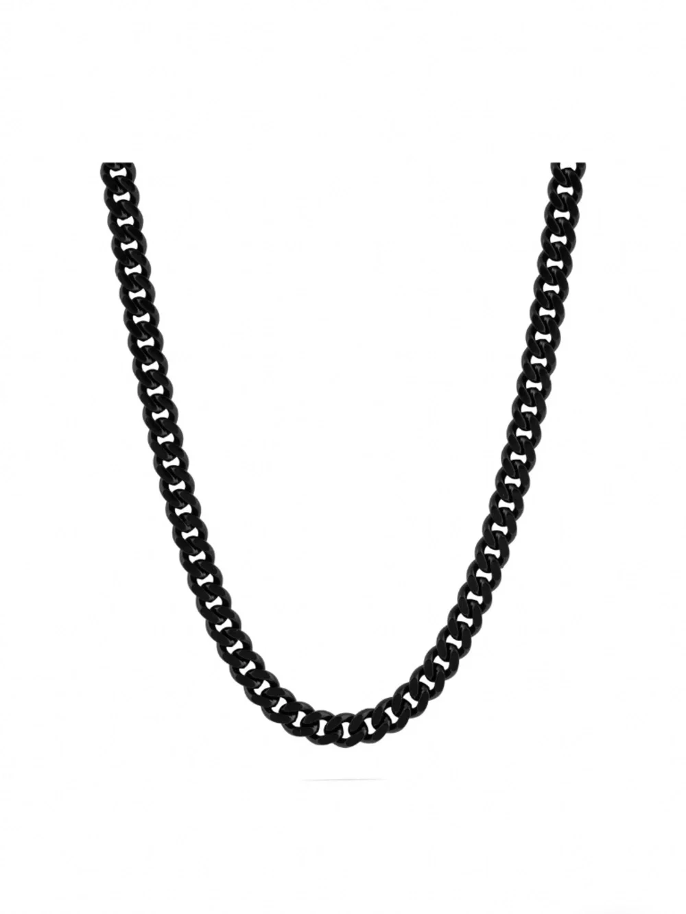 Stainless Steel Black Curb Chain Necklace - unisex